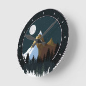 Horloge Ronde Pins de lune de neige des Rocheuses (Angle)