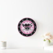Horloge Ronde Pirate Princess Kitty Skull (Maison)