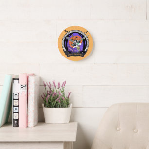 Horloge Ronde Pirate squelette chat Wall