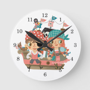 Horloge Ronde Pirates Girly