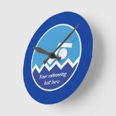 Horloge Ronde Pismming venin, swimmer on blue circle custom (Angle)