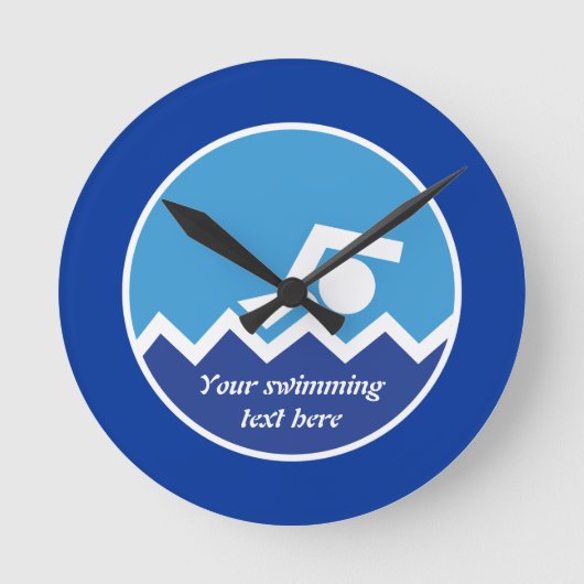 Horloge Ronde Pismming venin, swimmer on blue circle custom (Recto)