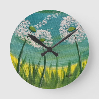Horloge Ronde Pissenlits - Peinture originale