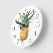 Horloge Ronde PixDezines couleur/police de l'ananas/DO-IT-YOURSE (Angle)