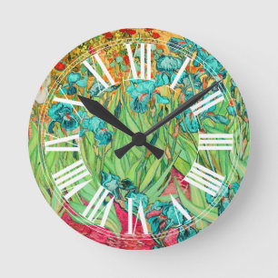 Horloge Ronde PixDezines van gogh iris/st. rémy