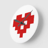 Horloge Ronde Pixel Coeur 8 bits Amour (Angle)
