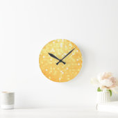 Horloge Ronde Pixel d'or (Maison)