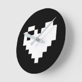 Horloge Ronde Pixel Heart 8 bits (Angle)