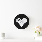Horloge Ronde Pixel Heart 8 bits (Maison)
