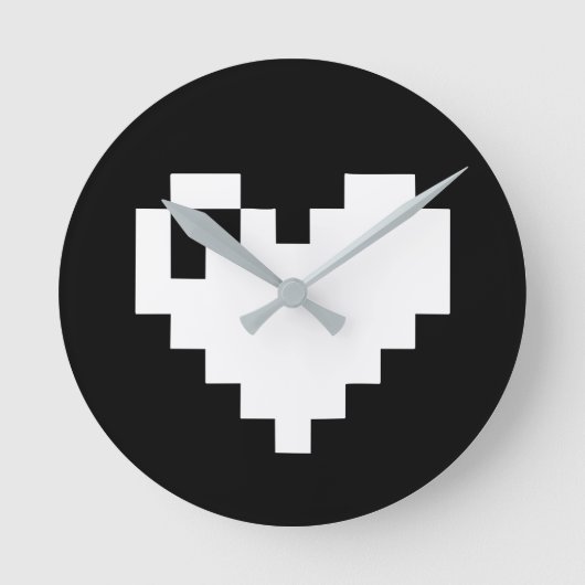 Horloge Ronde Pixel Heart 8 bits (Recto)