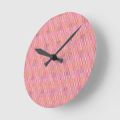 Horloge Ronde Pixels roses (Angle)