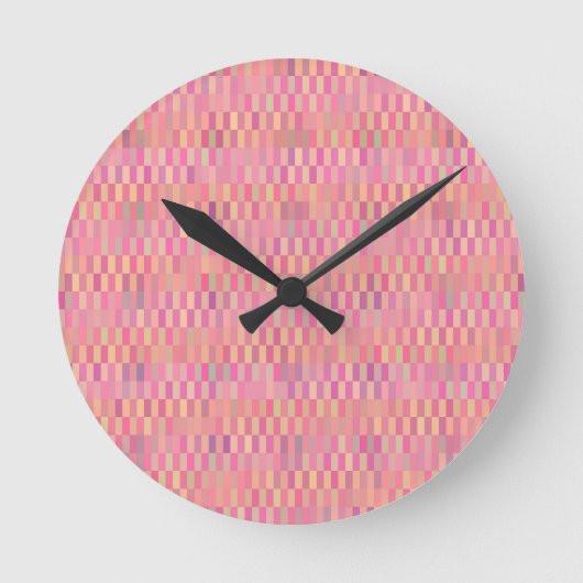 Horloge Ronde Pixels roses (Recto)