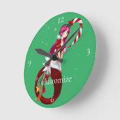 Horloge Ronde Pixie de Noël Mermaid Thunder_Cove (Angle)