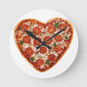 Horloge Ronde pizza au coeur