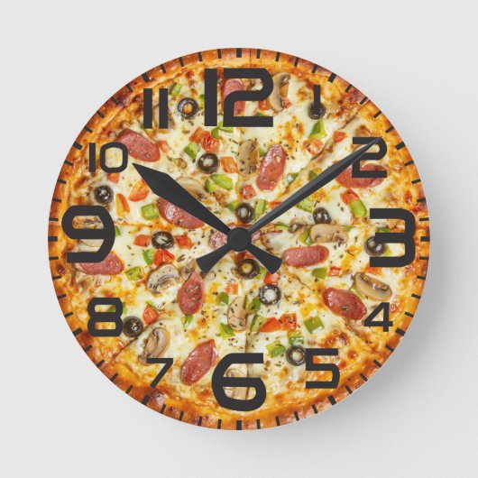 Horloge Ronde Pizza coupée (Recto)