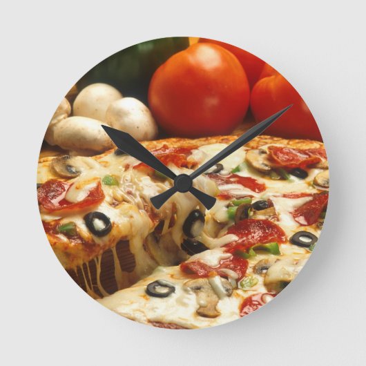 Horloge Ronde Pizza Delicious (Recto)