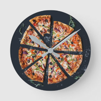 Horloge Ronde Pizza Pie Wall