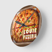 Horloge Ronde Pizza Pizzeria Design (Angle)