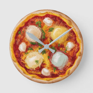Horloge Ronde Pizza Quattro Formaggi
