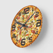 Horloge Ronde Pizza Tranchée (Angle)
