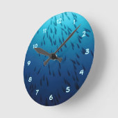 Horloge Ronde Plage de poissons (Angle)