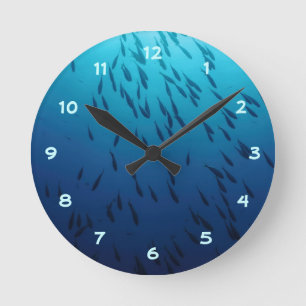 Horloge Ronde Plage de poissons