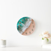 Horloge Ronde Plage d'eau de mer sable tropical été (Maison)
