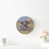 Horloge Ronde Plage Kid Cute petite fille jouant dans le sable (Maison)