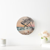 Horloge Ronde Plage Sunset (Maison)