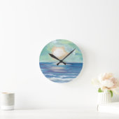 Horloge Ronde Plage Sunset Océan Surf de mer Soleil Cadeaux (Maison)