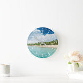 Horloge Ronde Plage Tropicale Frangée De Palmiers (Maison)
