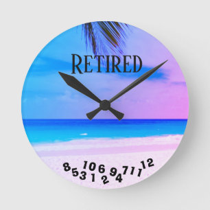 Horloge Ronde Plage tropicale retirée -