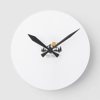 Horloge Ronde Plaid de jet montagne Nature - Plus de Nature Moin