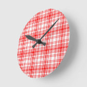 Horloge Ronde Plaid rouge (Angle)