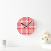 Horloge Ronde Plaid rouge (Maison)