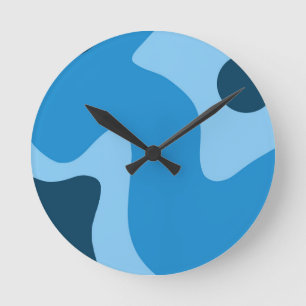 Horloge Ronde Plaidoyer abstrait bleu profond de style milieu du