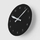 Horloge Ronde Plain black clock (Angle)