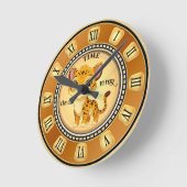 Horloge Ronde Plaisant Gros Chat (Angle)