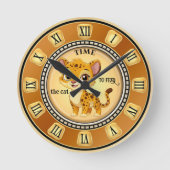 Horloge Ronde Plaisant Gros Chat (Recto)