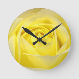 Horloge Ronde Plan rapproché de rose jaune