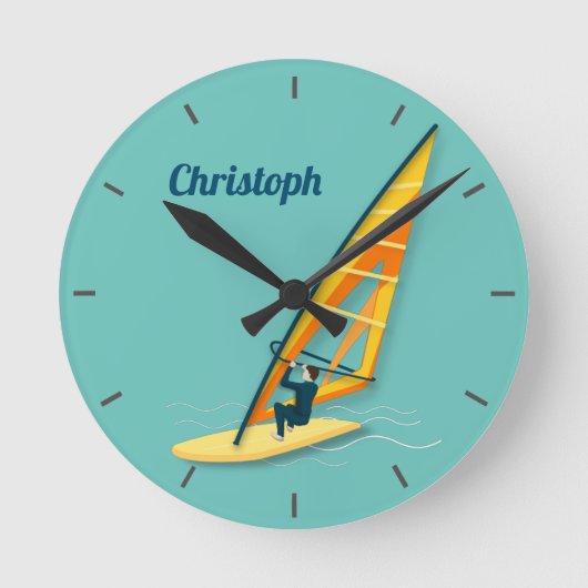 Horloge Ronde Planche à voile (Recto)