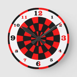 Horloge Ronde Planche de fléchettes Op Art numérotée