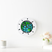 Horloge Ronde Planète graphique TERRE - Monde sauvage - (Maison)