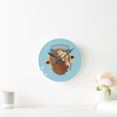 Horloge Ronde Planète noix (Maison)