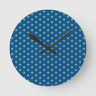 Horloge Ronde Planète verte bleue Points Écologie Jour de la Ter
