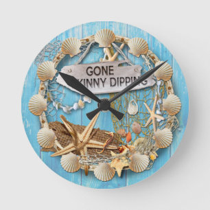 Horloge Ronde Plongée maigre - Cabine de plage