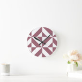 Horloge Ronde Plum Geometric Deco Cube Pattern (Maison)