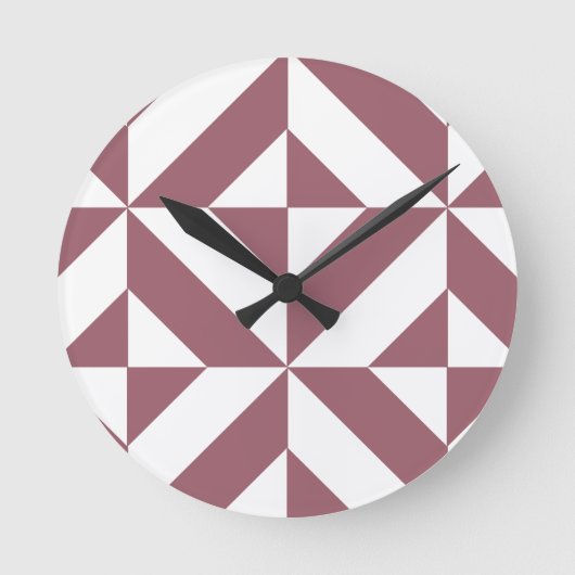 Horloge Ronde Plum Geometric Deco Cube Pattern (Recto)