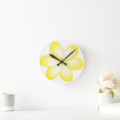 Horloge Ronde Plumeria Jaune - Design Art Wall Clock (Maison)
