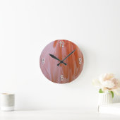 Horloge Ronde Plumes de Flamant rose dans les tons roses (Maison)